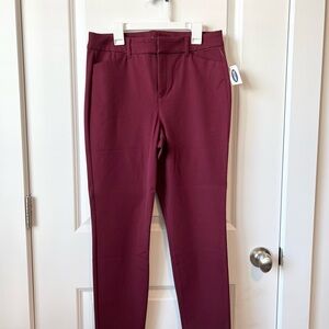 Old Navy Deep Red Pixie Pants, Mid-rise